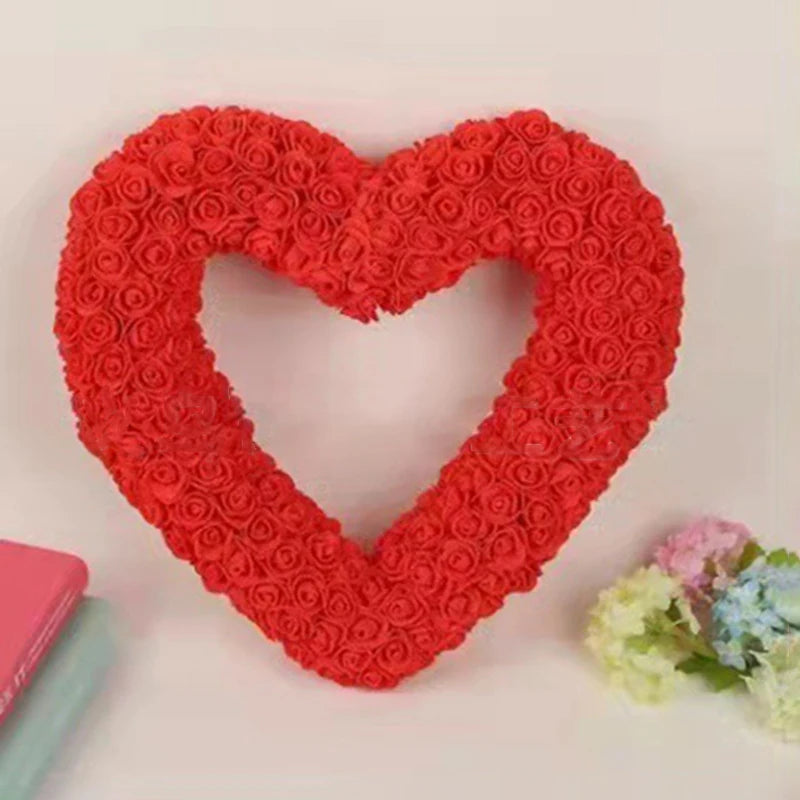 Romantic 18cm Red PE Rose Heart