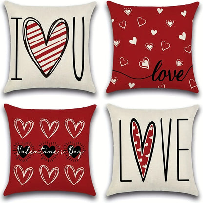 Valentine’s Day Pillowcase I LOVE U Cushion Cover