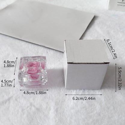 Preserved Rose in Glass Box