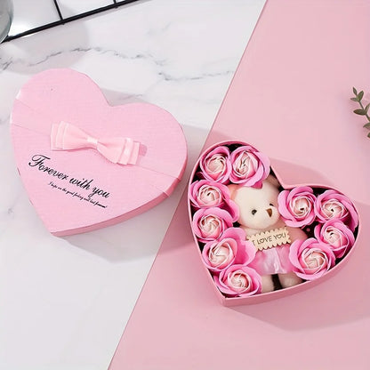 Valentine’s Day Bear Rose Soap Flower Gift Box