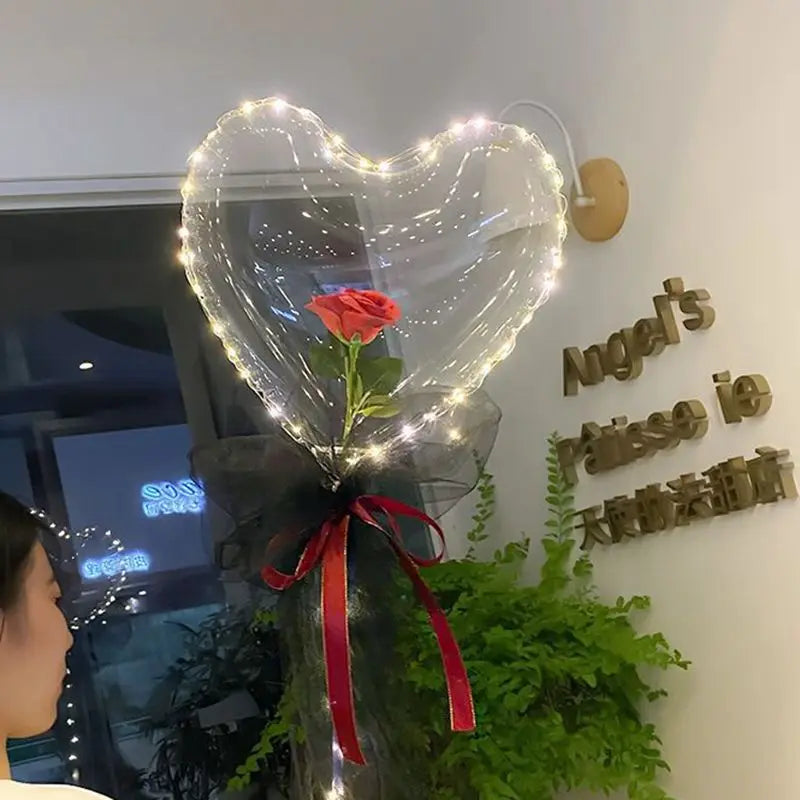 20-Inch LED Bobo Balloon with Roses