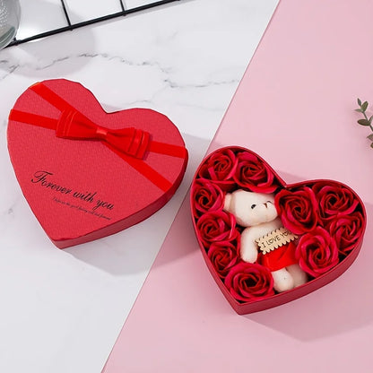 Valentine’s Day Bear Rose Soap Flower Gift Box