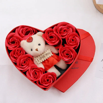 Valentine’s Day Bear Rose Soap Flower Gift Box