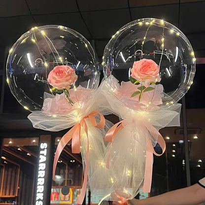 20-Inch LED Bobo Balloon with Roses