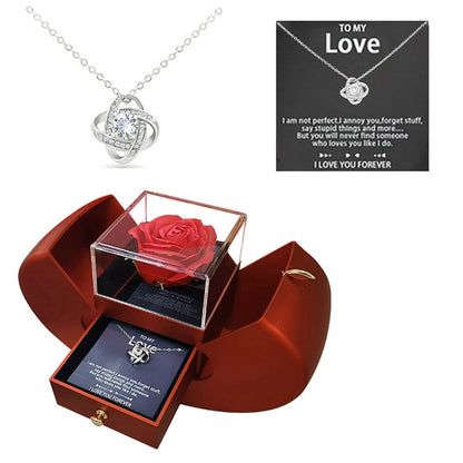 Eternal Rose Necklace Apple Box