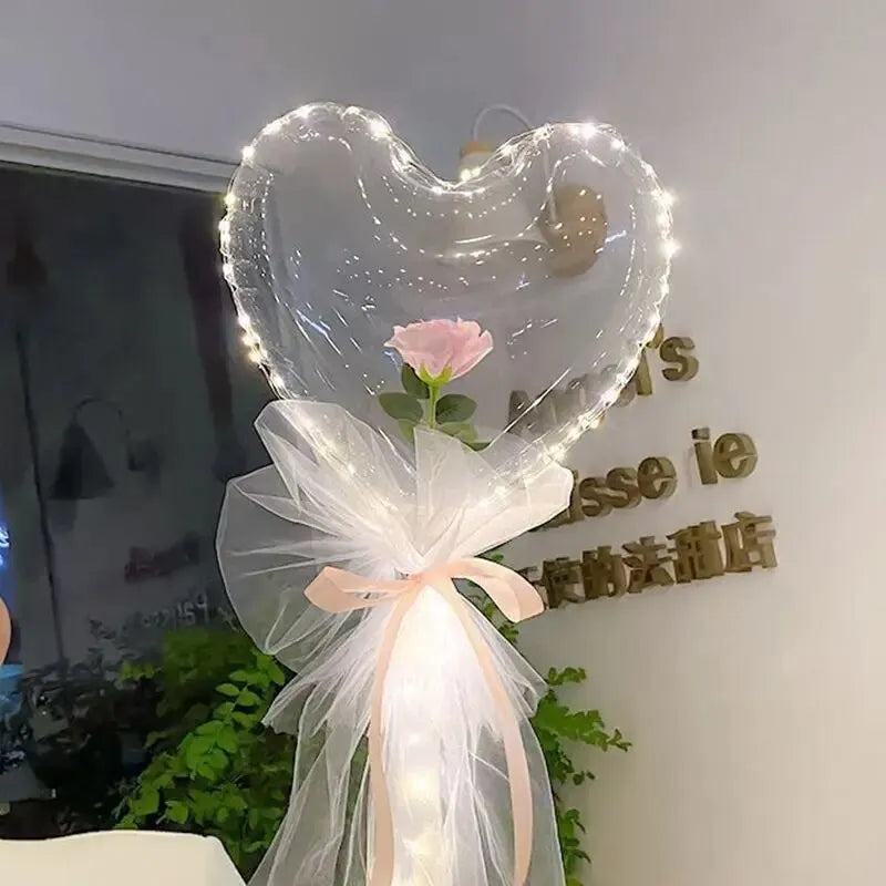 20-Inch LED Bobo Balloon with Roses