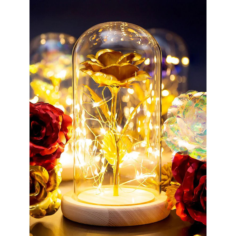 Gold Foil Rose LED Night Light