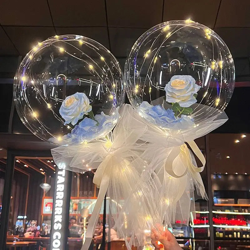 20-Inch LED Bobo Balloon with Roses