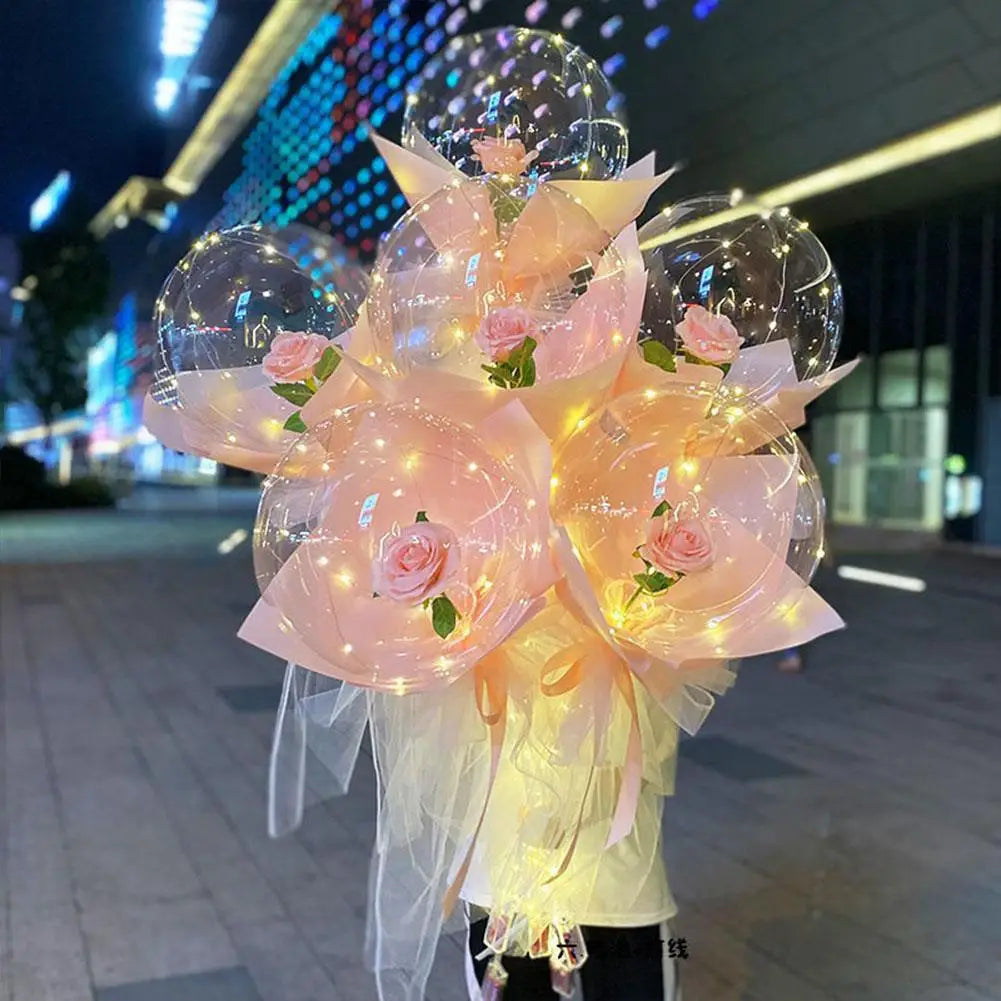 LED Luminous Balloon Rose Bouquet